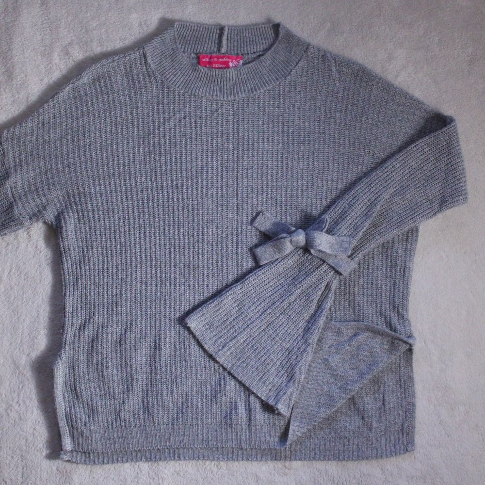 Grey Sweater with Bell Sleeves